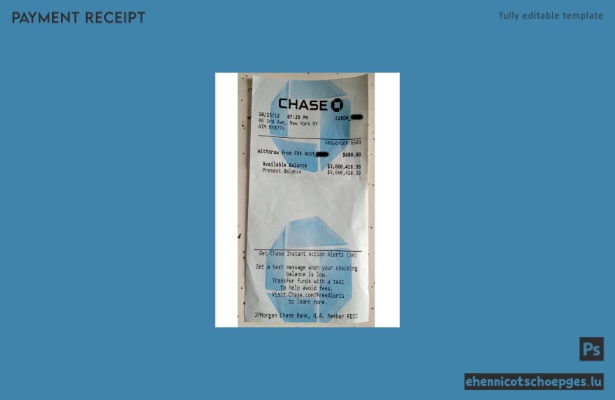 USA Chase Bank – Beispiel für eine Zahlungsbestätigung